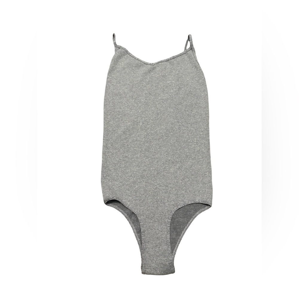 Free People Heather Gray Slim Bodysuit